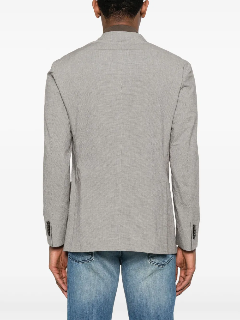 Boglioli Blazer met pied-de-poule print Grijs