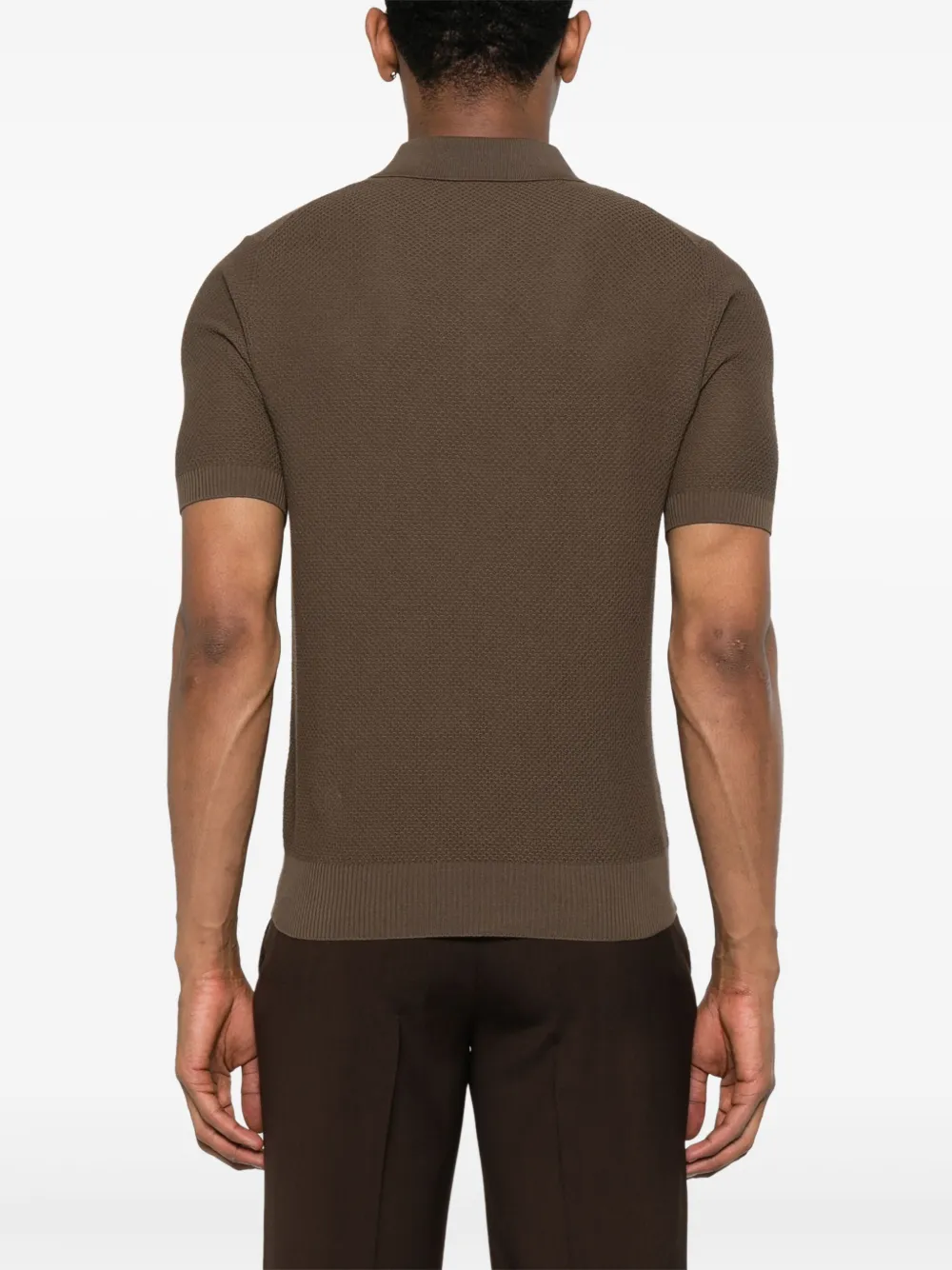 Shop Tagliatore Frat Polo Shirt In Brown