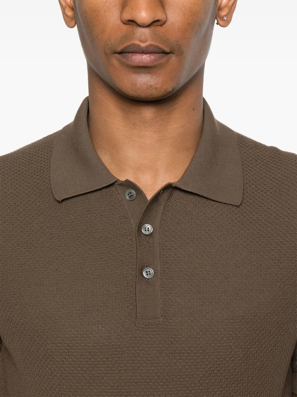 Shop Tagliatore Frat Polo Shirt In Brown