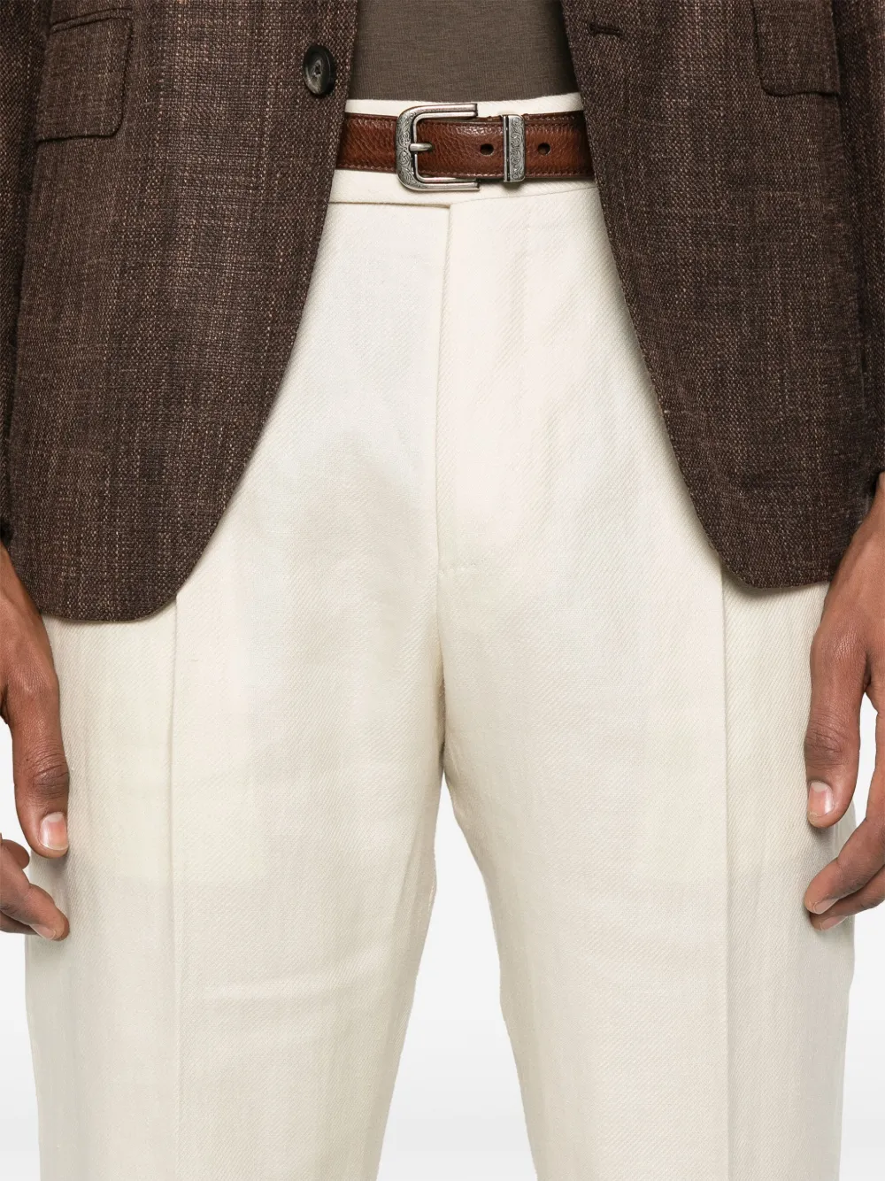 PT Torino Broek met geplooid detail Beige