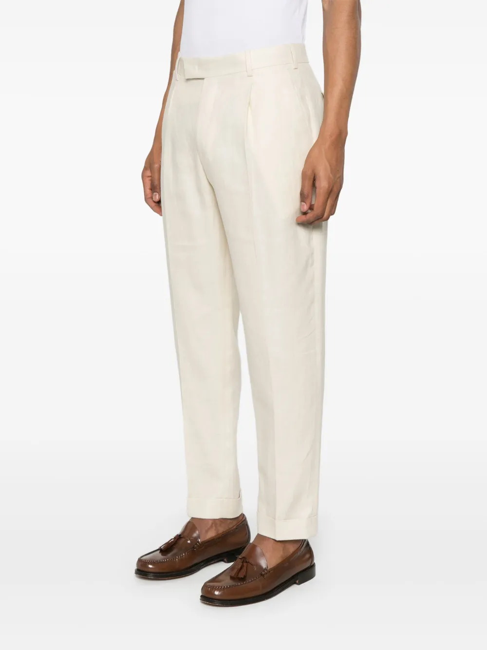 PT Torino Broek met geplooid detail Beige