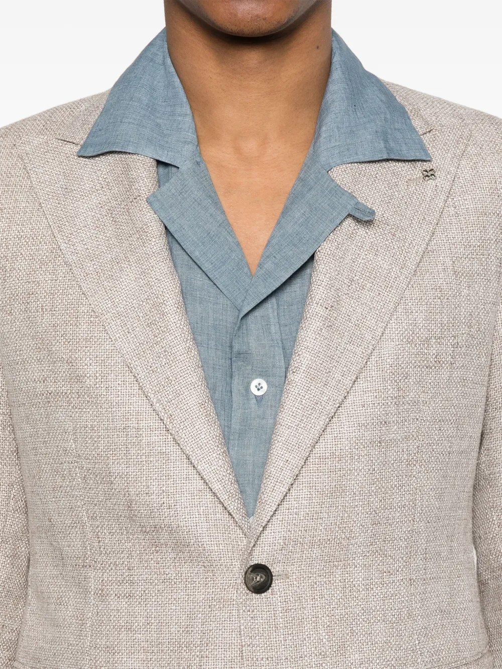 Shop Tagliatore Textured Blazer In Brown