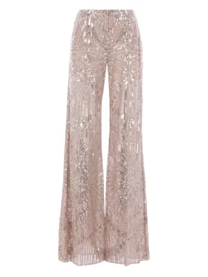 パンツ ELIE SAAB EMBROIDERED TULLE FLARE TROUSERS Embroidered Tulle Pants – ELIE SAAB