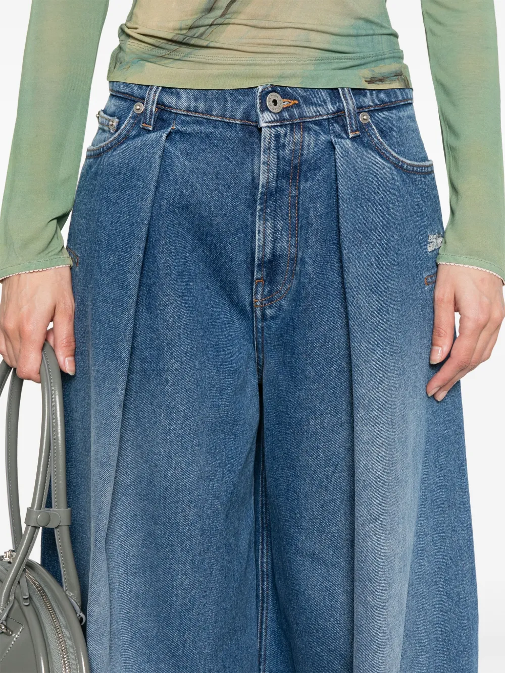 Jean Paul Gaultier Jeans met geborduurd logo Blauw