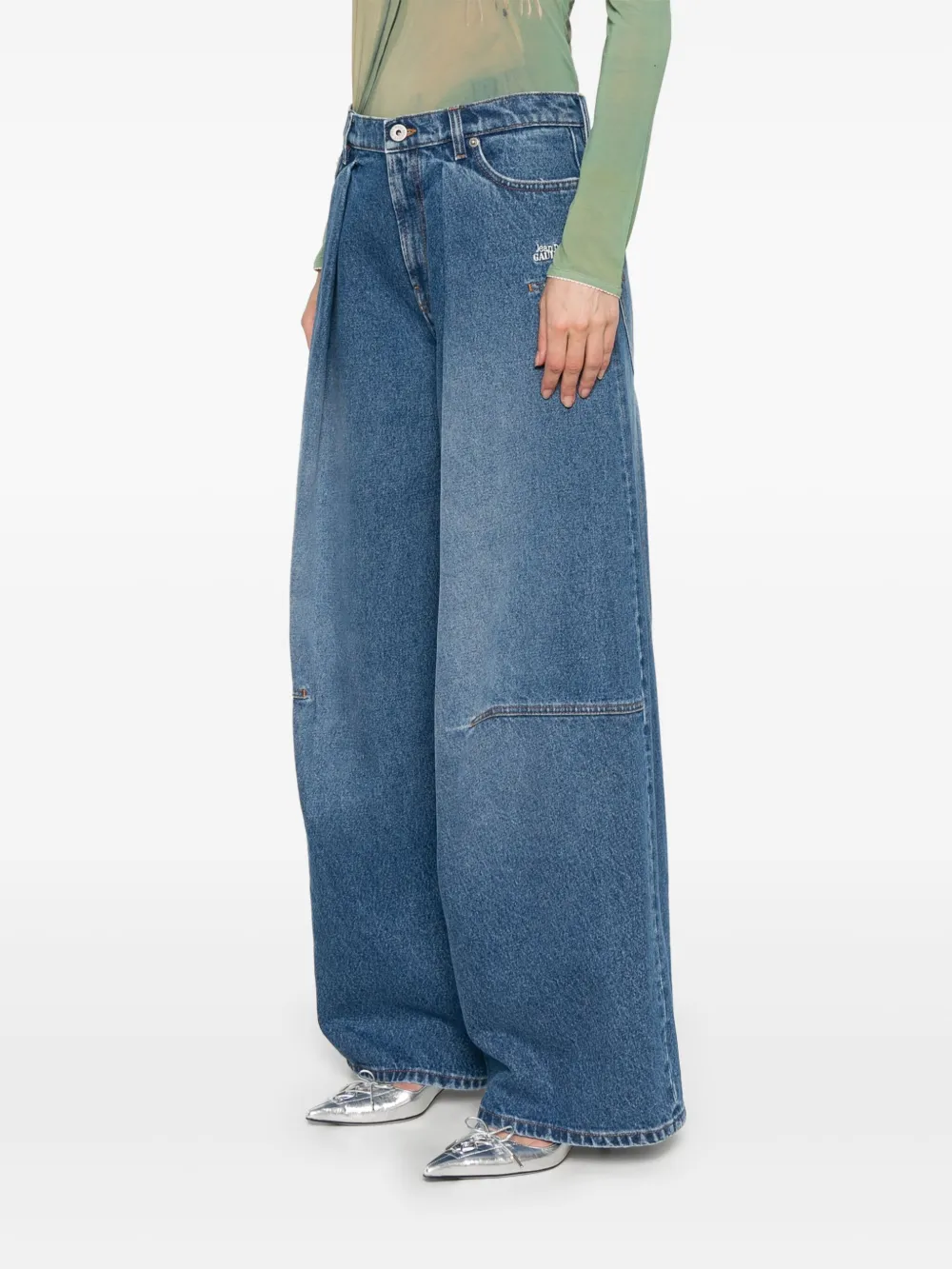 Jean Paul Gaultier Jeans met geborduurd logo Blauw