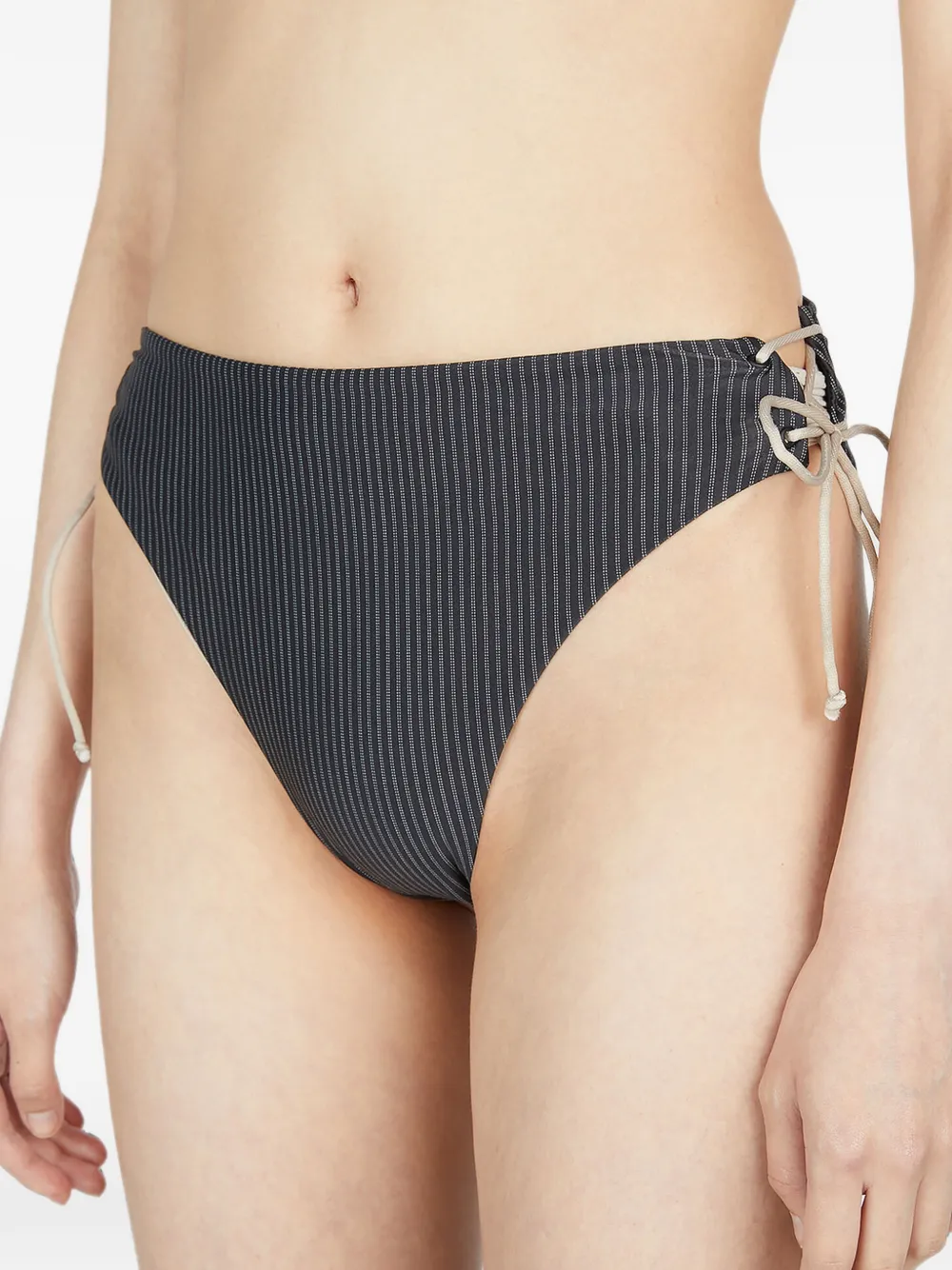St. Agni striped self-tie bikini bottoms - Nero