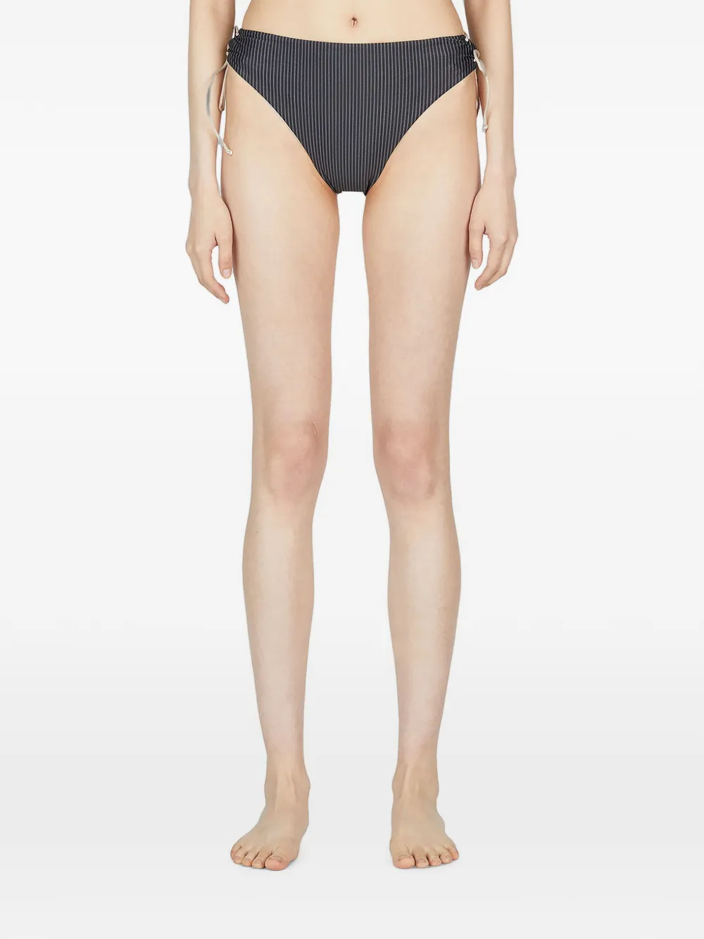 St. Agni striped self-tie bikini bottoms - Nero
