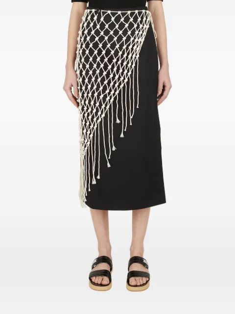 Wynn Hamlyn macramé-overlay skirt