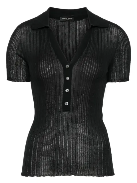 Roberto Collina ribbed polo top