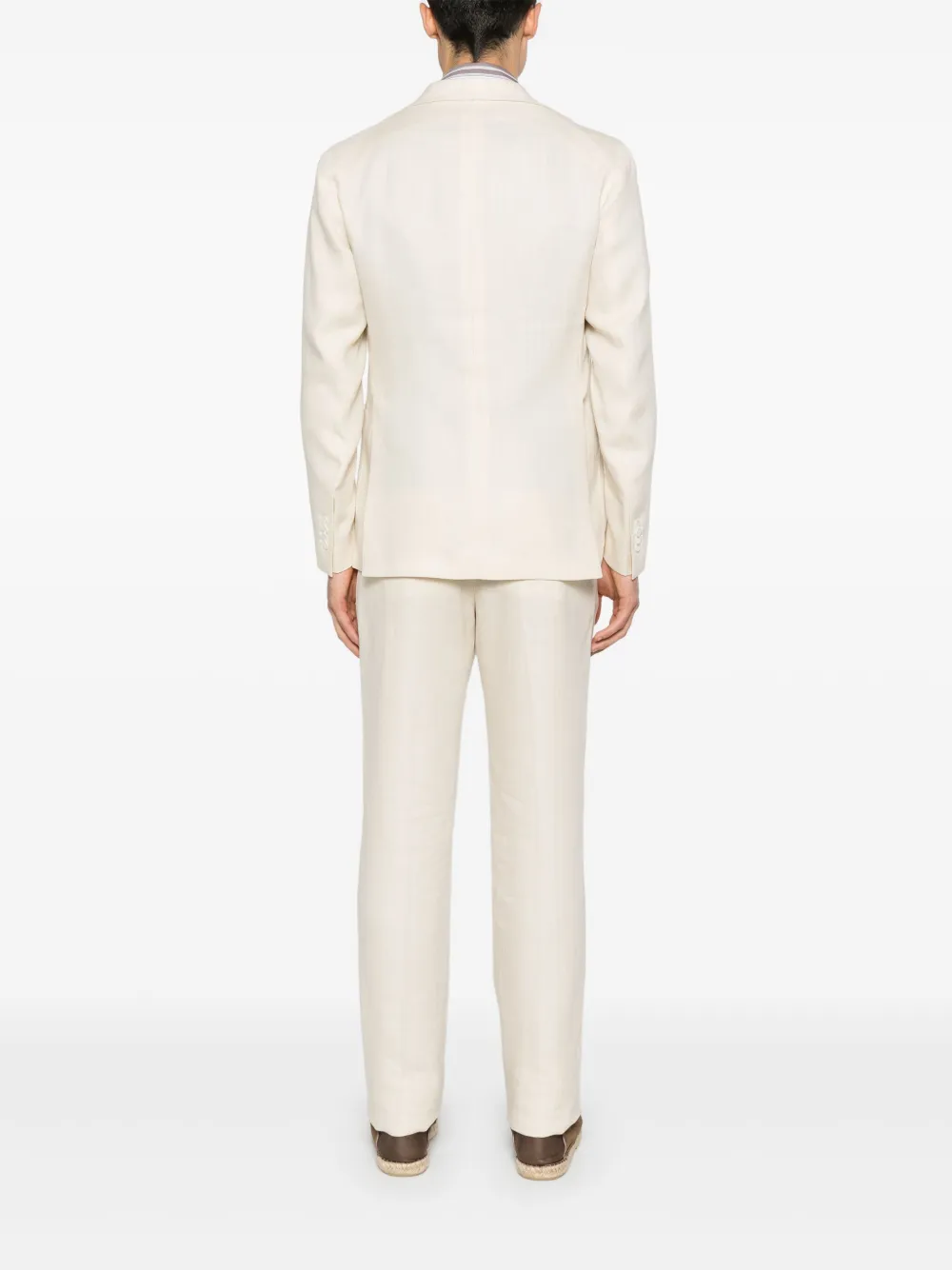 Shop Tagliatore Linen Suit In Neutrals