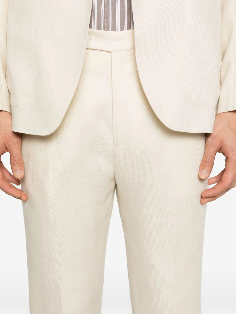 Shop Tagliatore Linen Suit In Neutrals