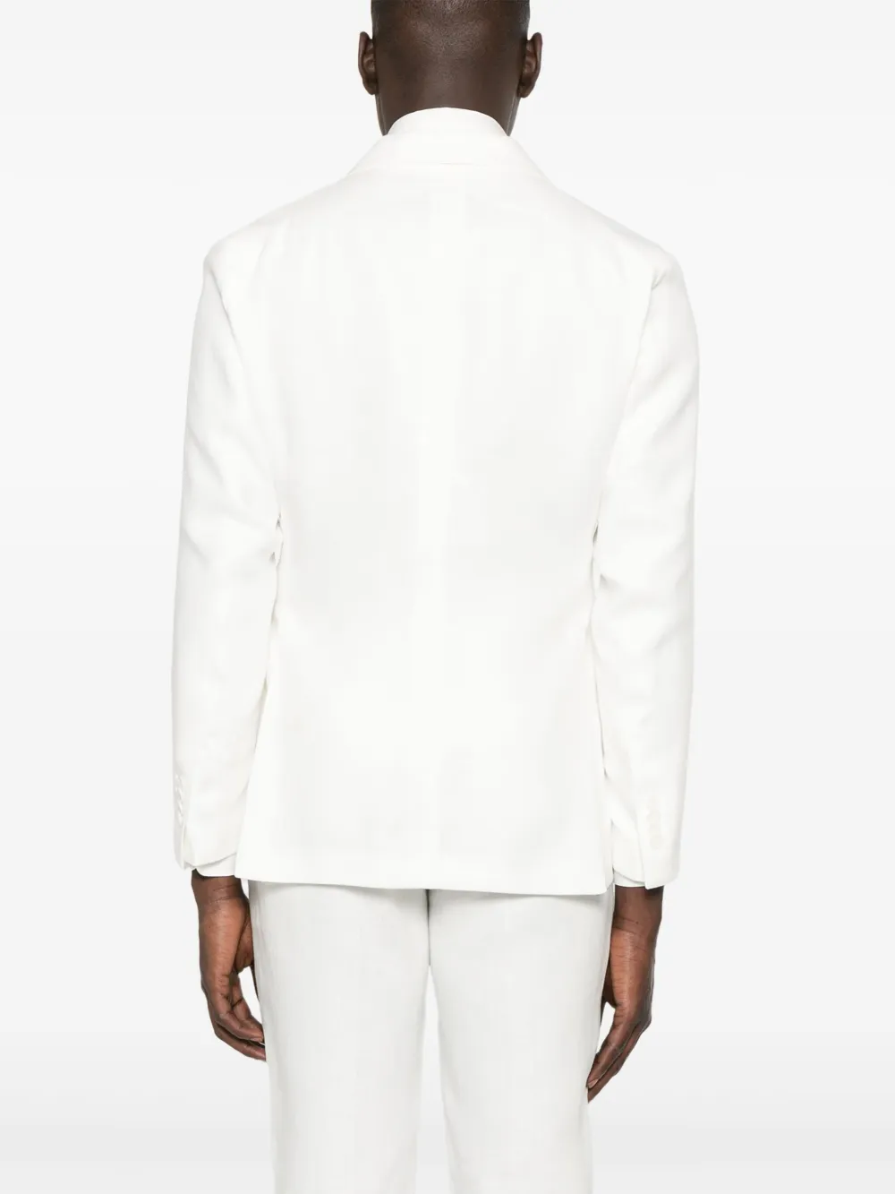 Shop Tagliatore Linen Blazer In White