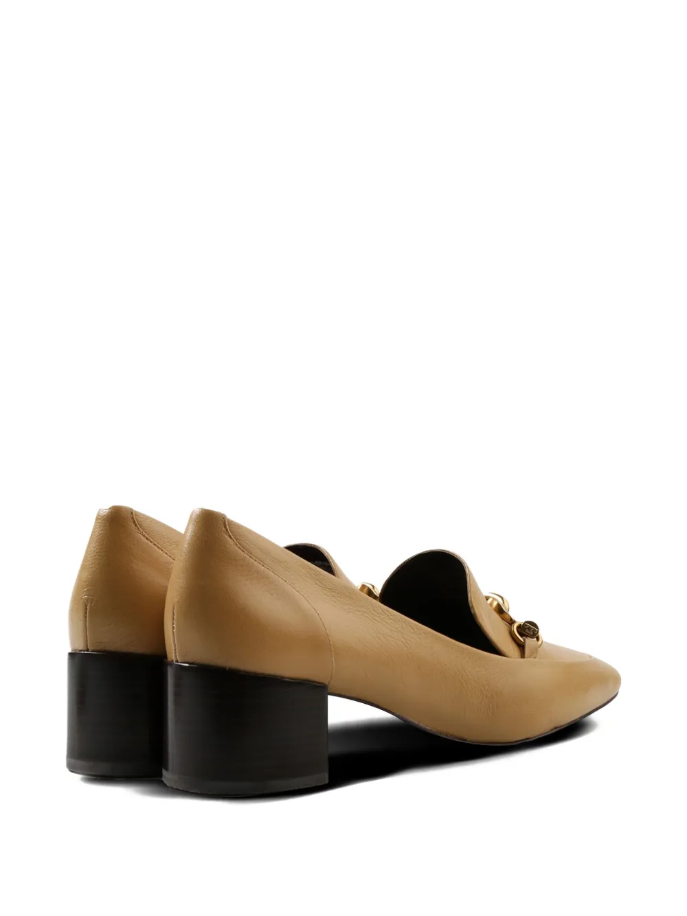 Tory Burch Jessa chain-embellished block-heel pumps Brown