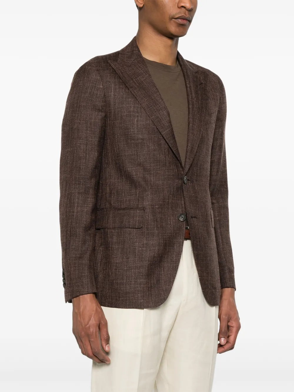 Tagliatore Textured Blazer In Brown