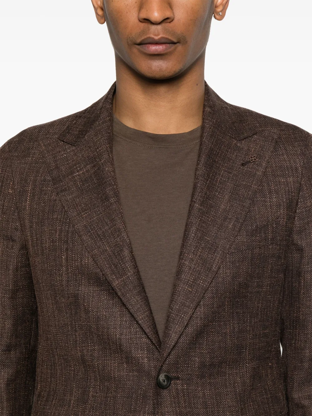 Tagliatore Textured Blazer In Brown
