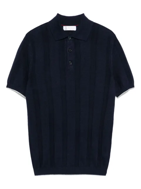 Brunello Cucinelli ribbed-knit polo shirt