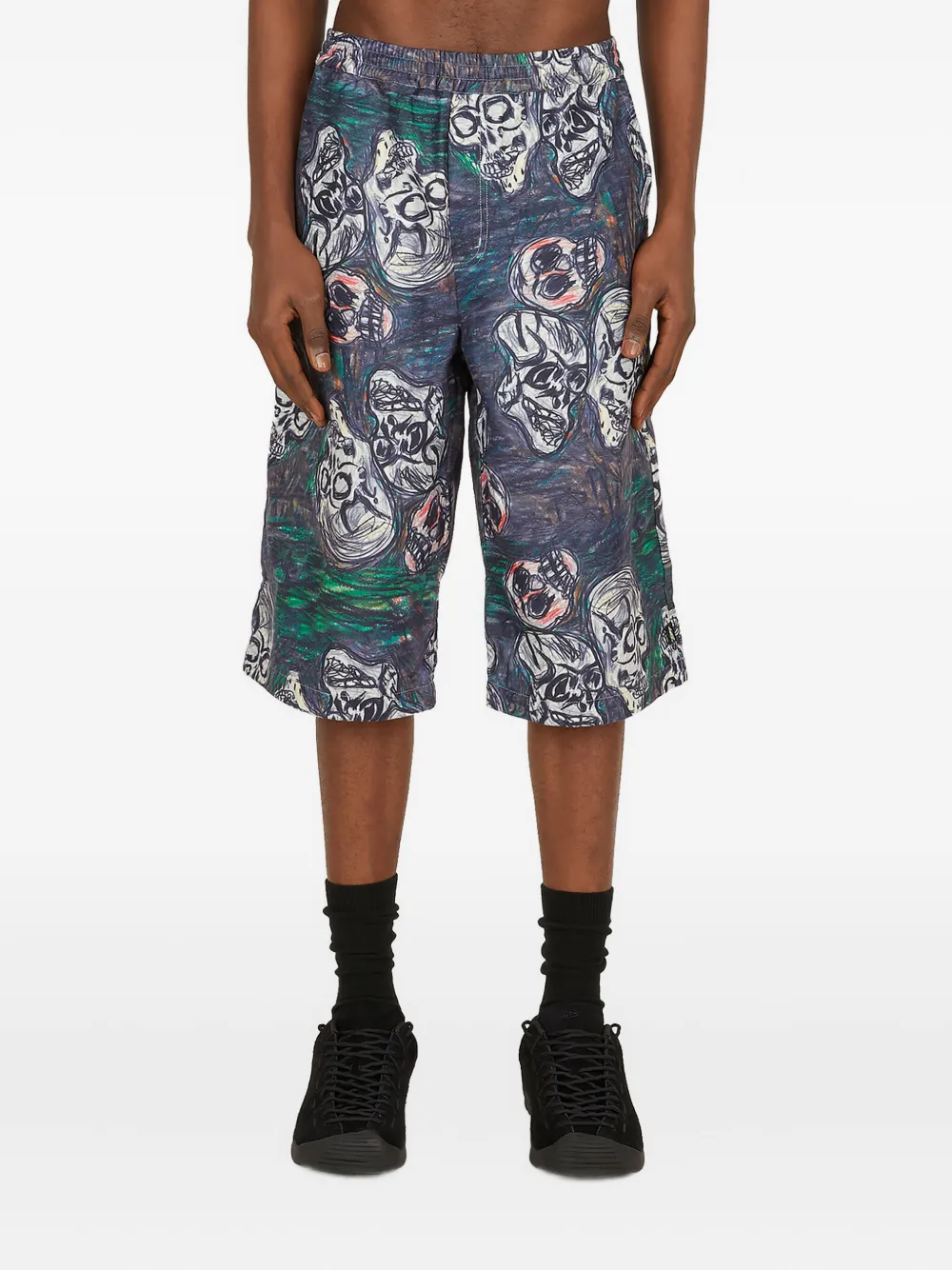 Perks And Mini skull-print drawstring shorts | Purple | Image 1