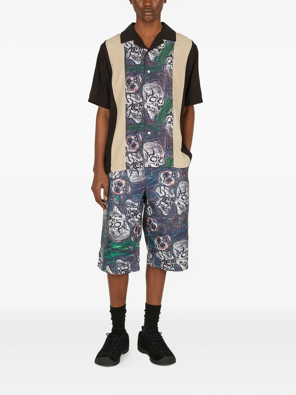 Perks And Mini skull-print drawstring shorts - Paars
