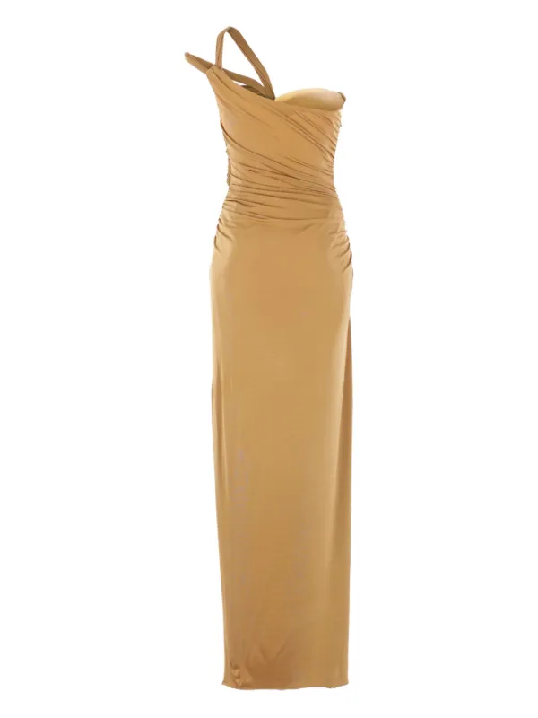 TOM FORD Draped Midi Dress | Gold | FARFETCH