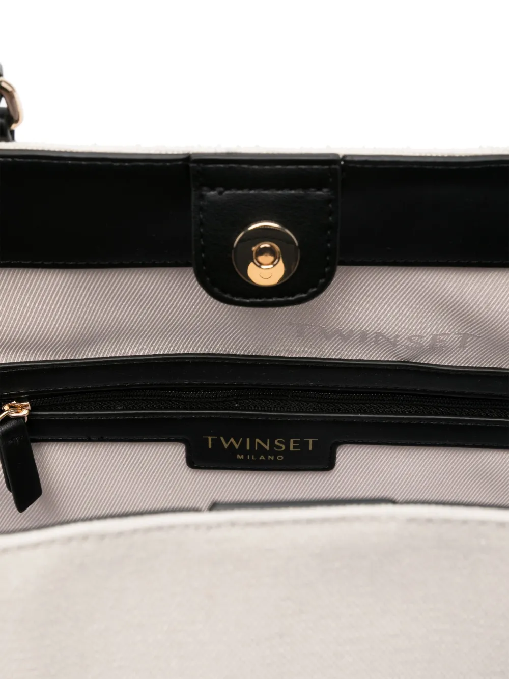 TWINSET Schoudertas met geborduurd logo Beige