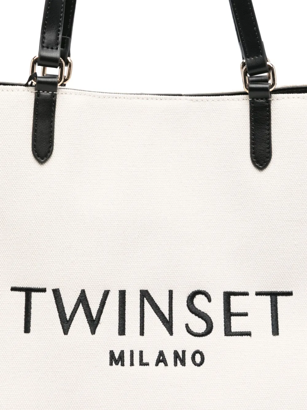 TWINSET Schoudertas met geborduurd logo Beige