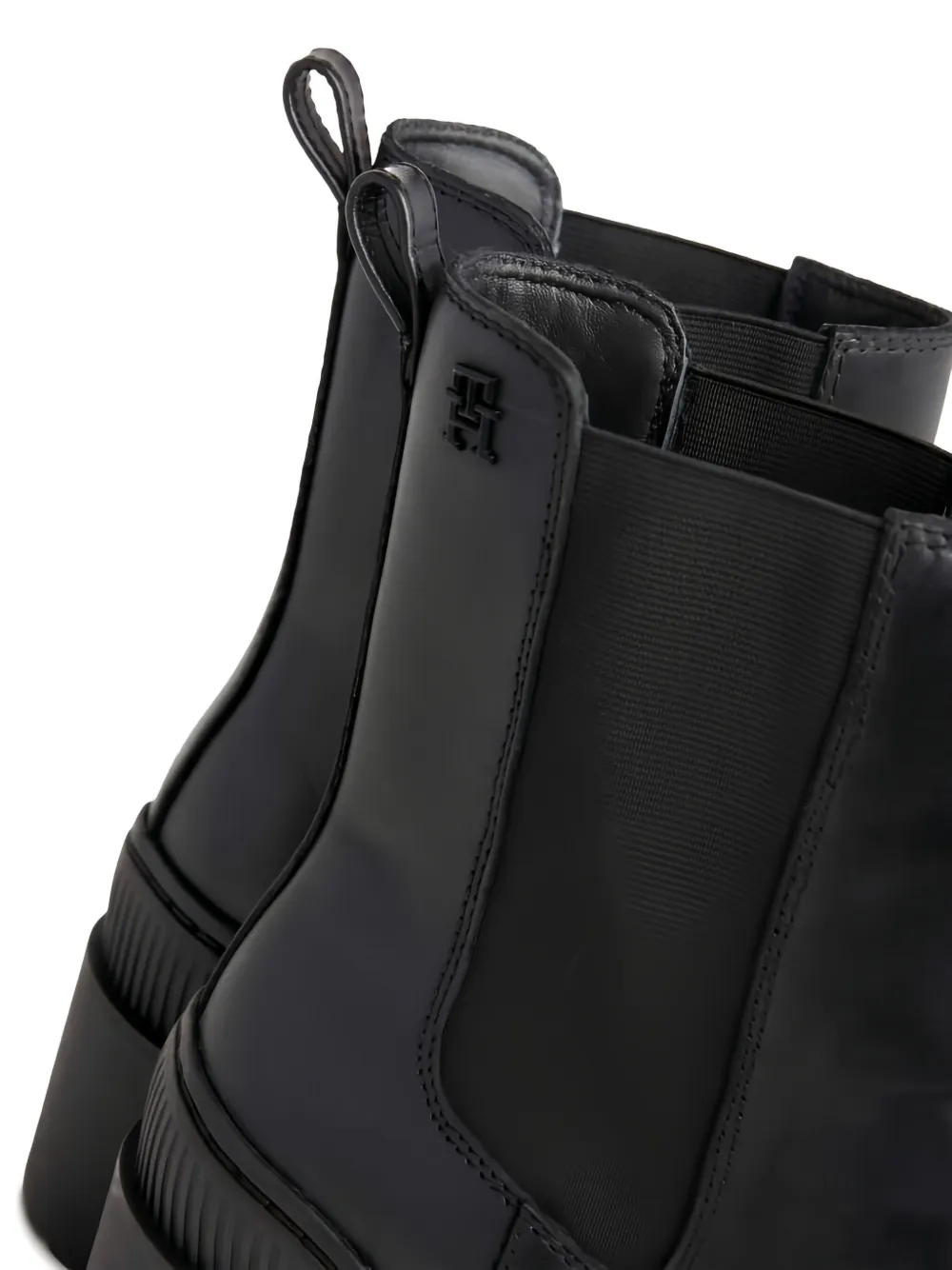 Tommy Hilfiger leather Chelsea ankle boots Black