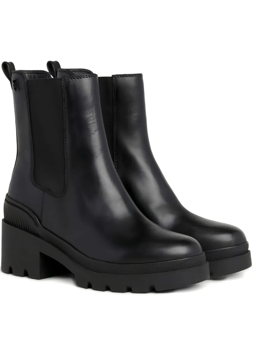 Tommy Hilfiger leather Chelsea ankle boots Black