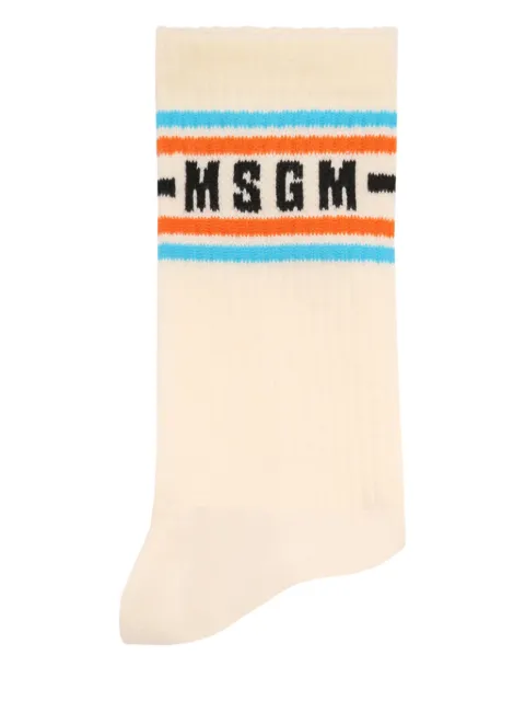 MSGM Kids logo-intarsia socks 