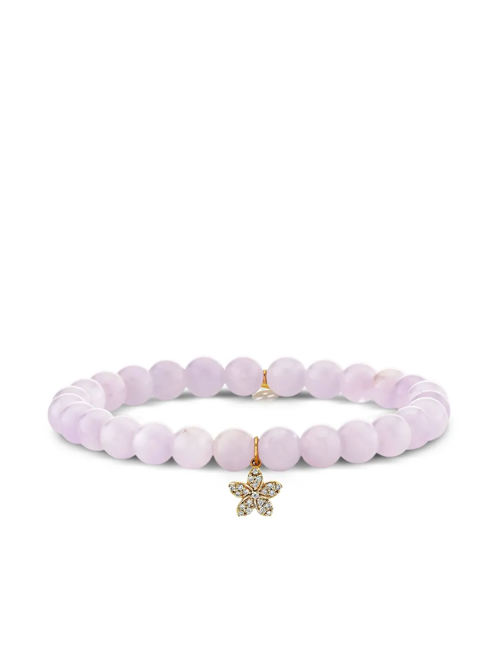 Sydney Evan Bracciale Plumeria piccolo in oro giallo 14kt con diamanti