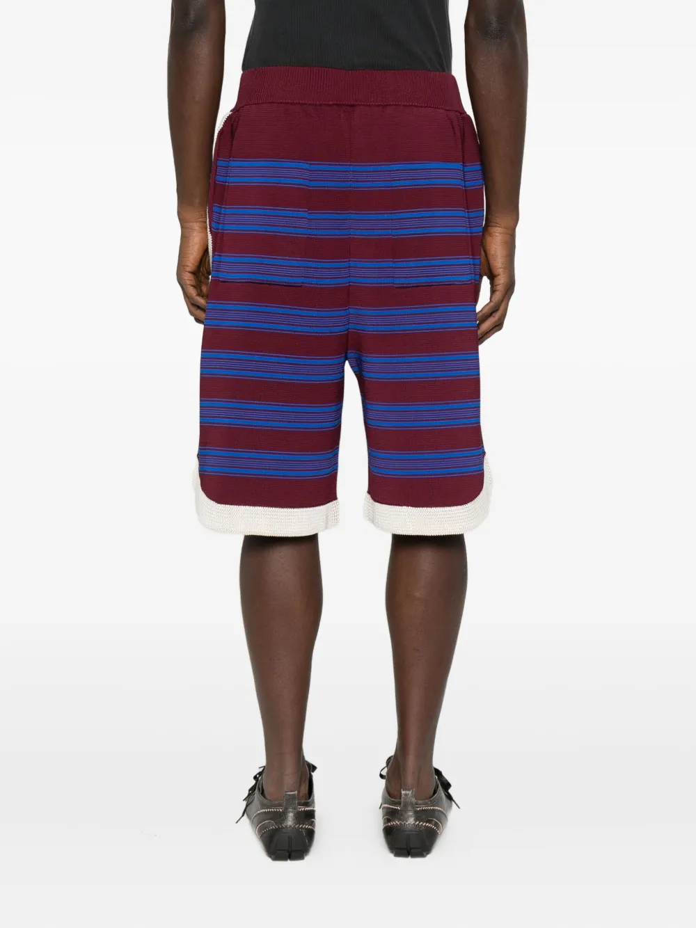 Wales Bonner Gestreepte bermuda shorts Rood