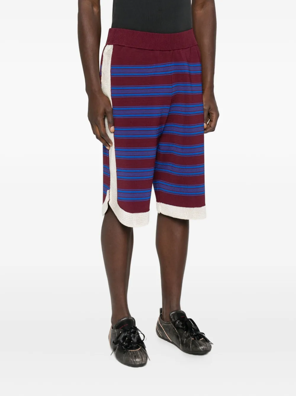 Wales Bonner Gestreepte bermuda shorts Rood