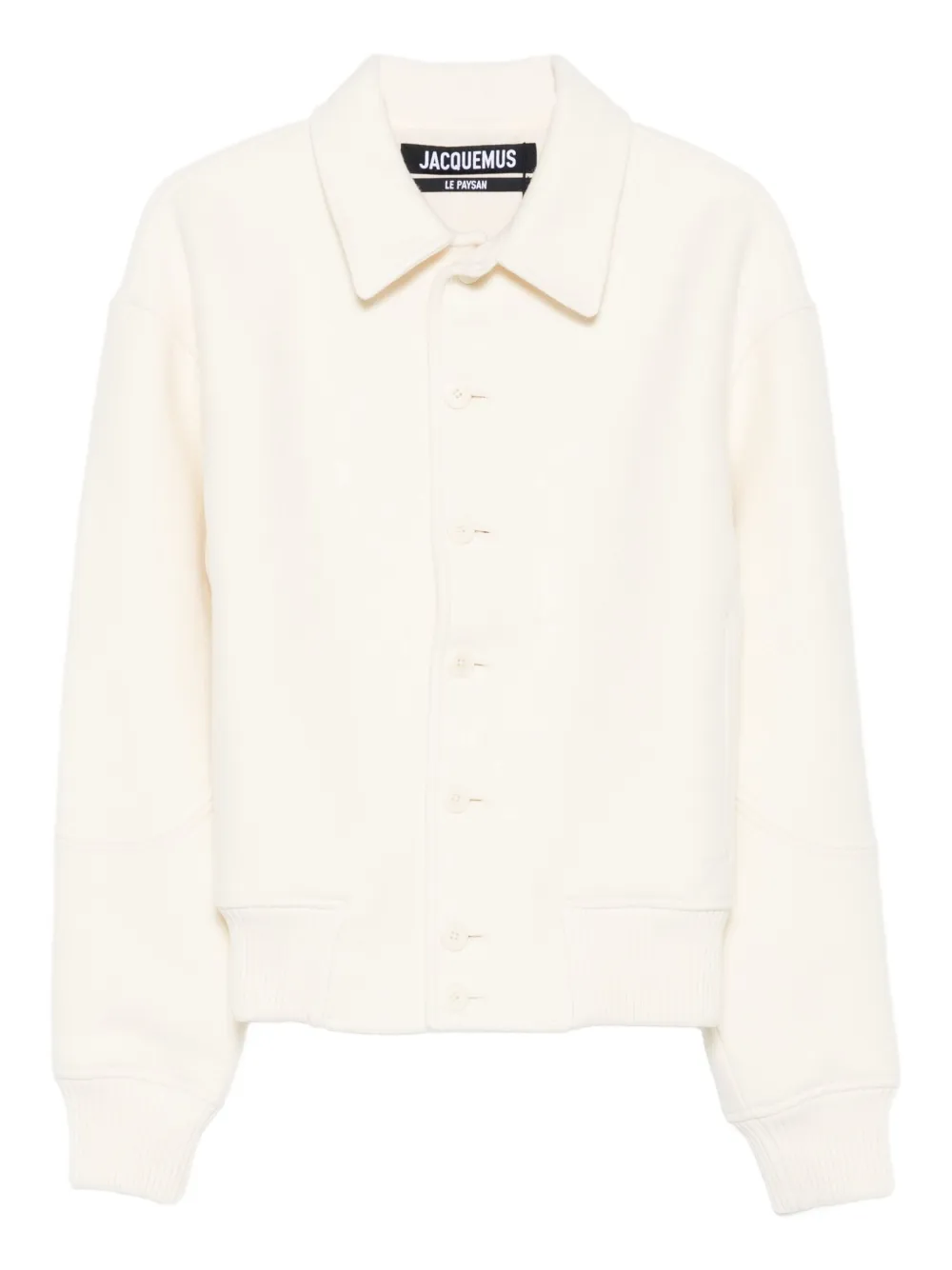 Jacquemus Felt Wool Bomber Jacket In White
