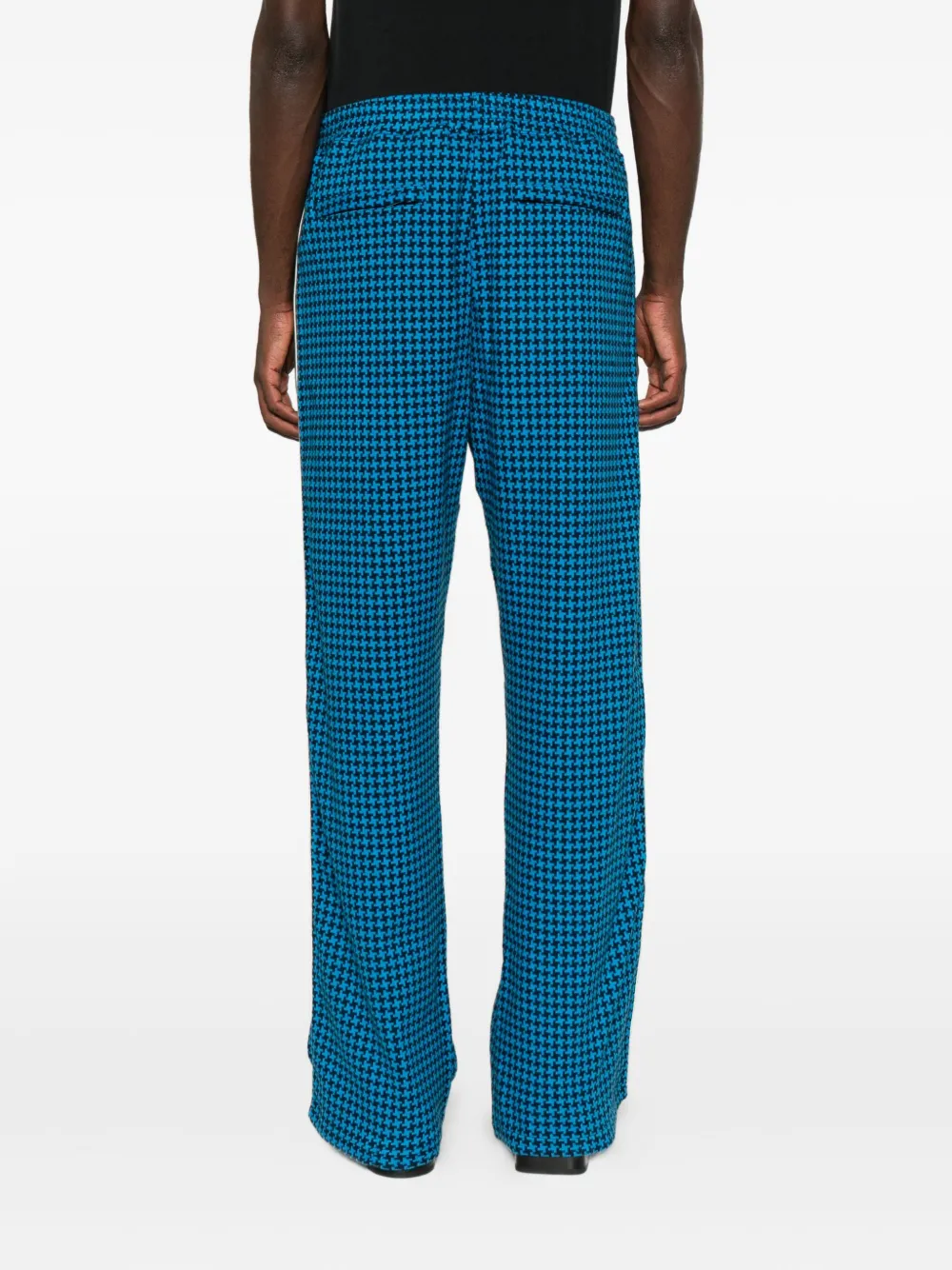 Wales Bonner Houndstooth Track Trousers In Blue