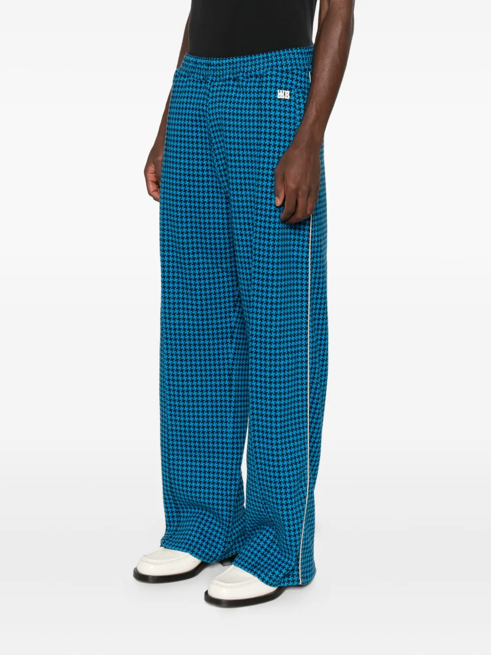Wales Bonner Houndstooth Track Trousers In Blue
