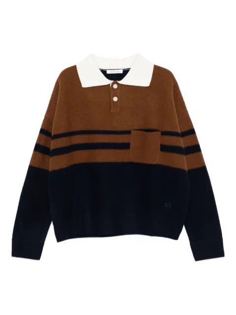Wales Bonner striped polo-neck sweater