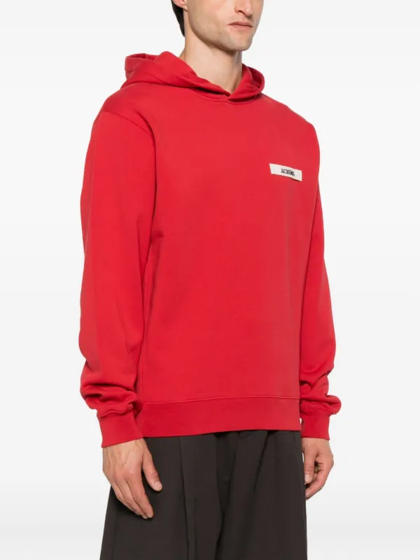 【JACQUEMUS】'Le Hoodie Gros Grains' Sweats レッド Jacquemus Le Hoodie Gros Grain Hoodie | Red | FARFETCH