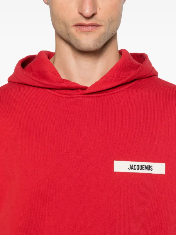 【JACQUEMUS】'Le Hoodie Gros Grains' Sweats レッド Jacquemus Le Hoodie Gros Grain Hoodie | Red | FARFETCH