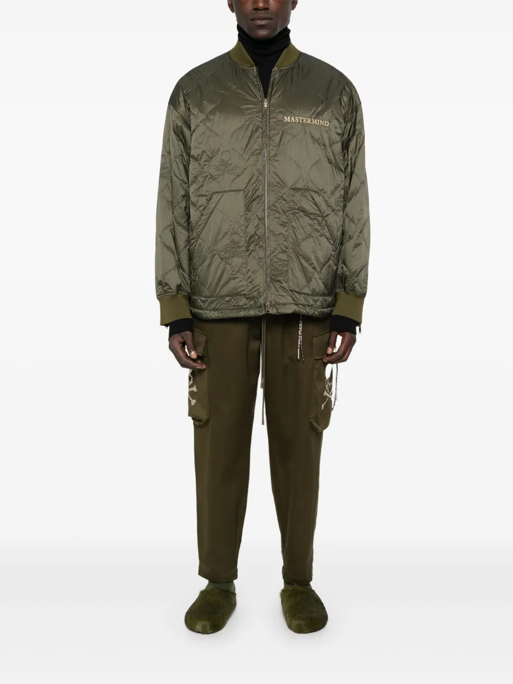 Mastermind Japan Cargo broek met doodskopprint - Groen