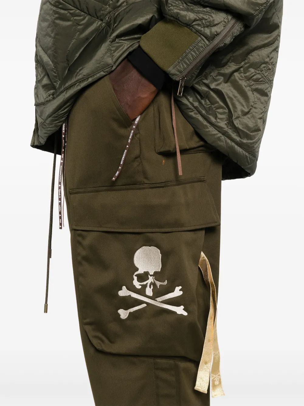 Mastermind Japan Cargo broek met doodskopprint Groen