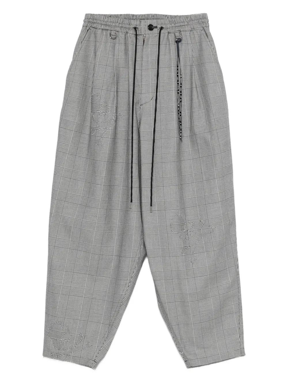 Mastermind Japan houndstooth-panel flannel pants | Grey | Image 1