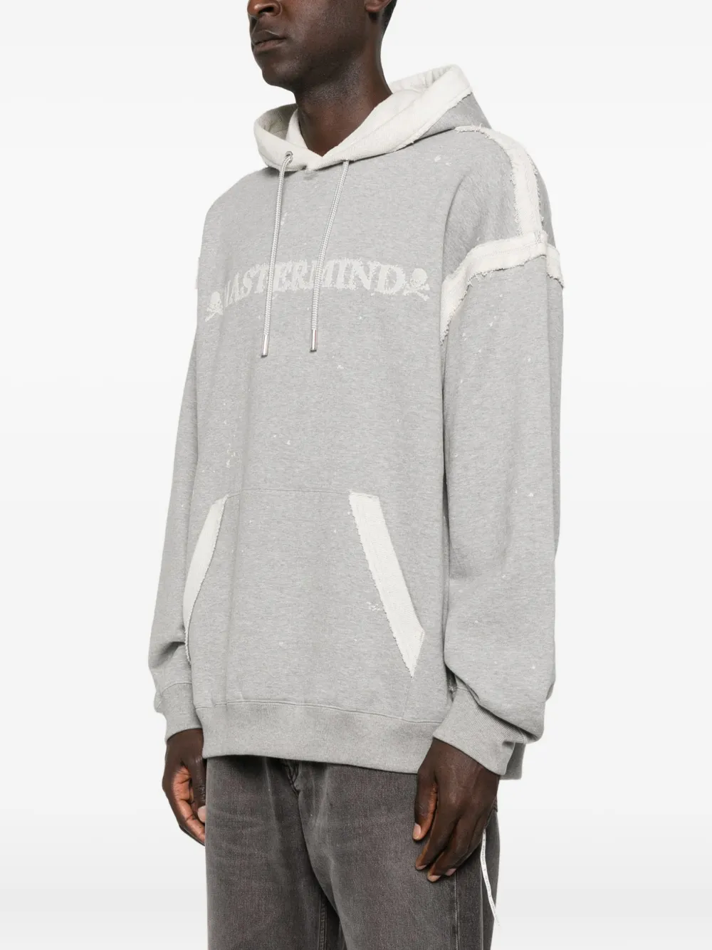 Mastermind World Hoodie met logo en uitgesneden details Grijs