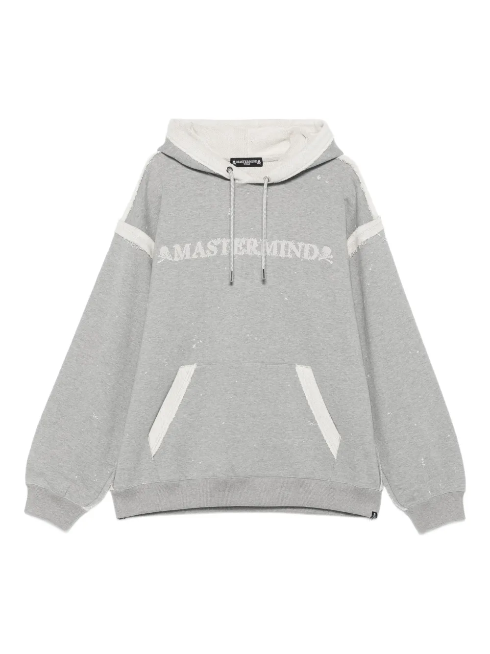 Mastermind World cut-off logo hoodie | Grey | Image 1