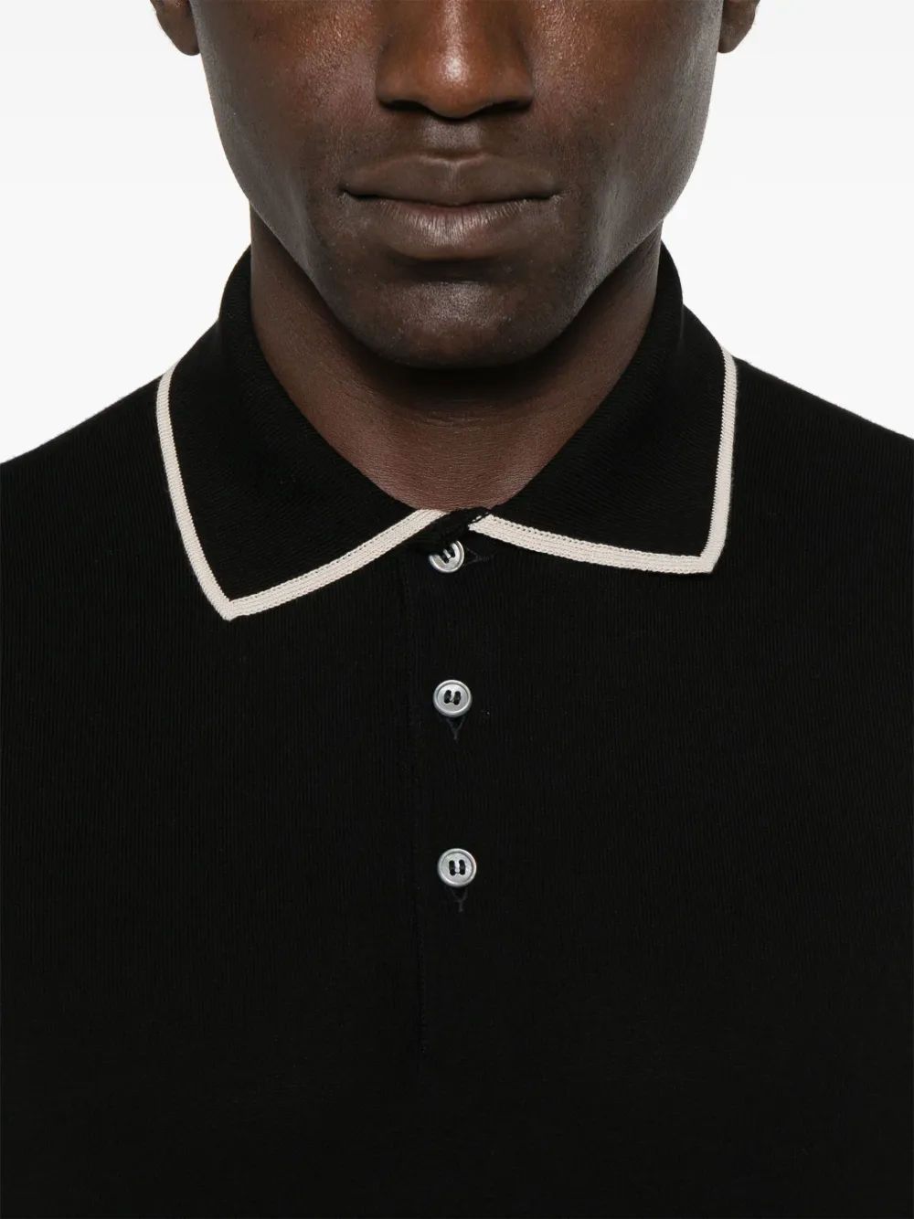 SAPIO Poloshirt met contrasterende afwerking Zwart