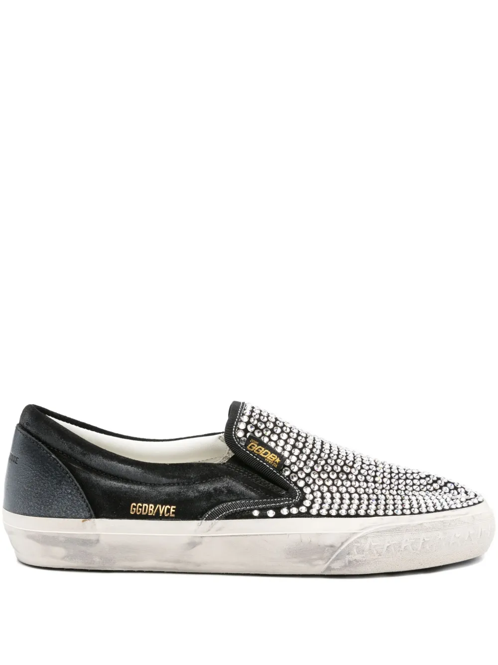 Golden Goose VCE crystal-embellished slip-on sneakers Zwart