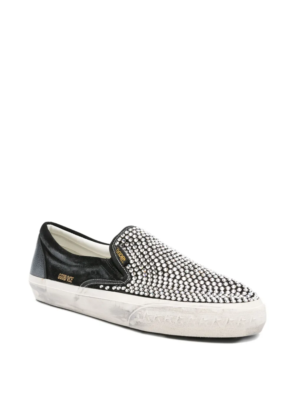Golden Goose VCE crystal-embellished slip-on sneakers Black