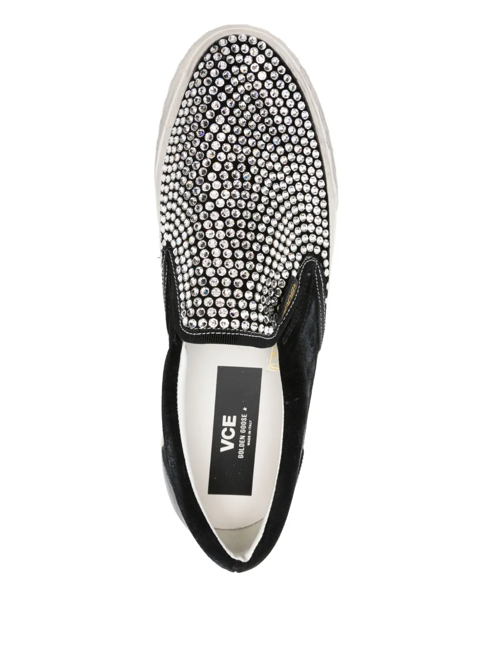 Golden Goose VCE crystal-embellished slip-on sneakers Black
