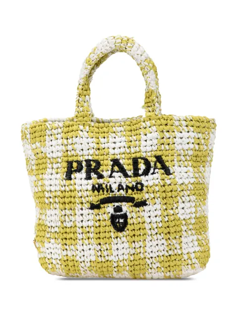 Prada Pre-Owned tote pequeña con efecto de crochet y logo 2013-2024