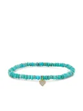 Sydney Evan 14K yellow gold Baby Heart turquoise and diamond bracelet