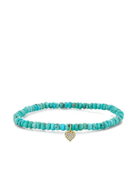 Sydney Evan 14K yellow gold Baby Heart turquoise and diamond bracelet
