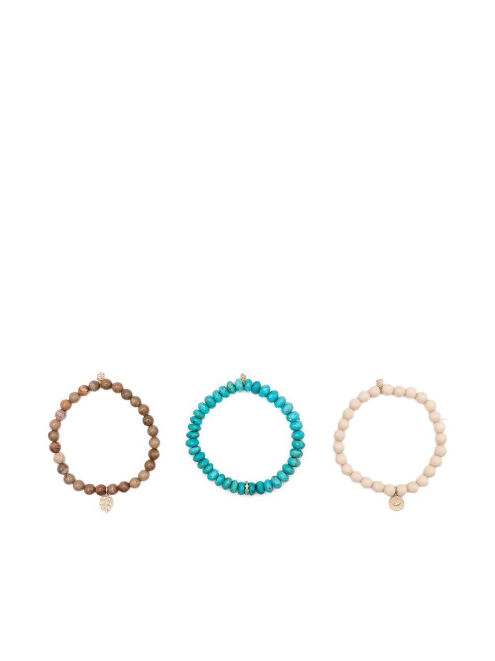 Sydney Evan 14k yellow gold Diamond Leaf Turquoise bracelet - ブラウン Sydney Evan 14k yellow gold Diamond Leaf Turquoise bracelet - ブラウン